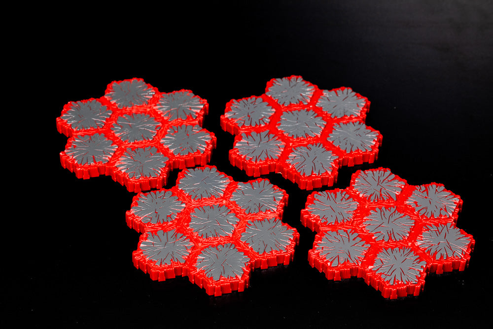 4 x 7-Hex Lava Tiles-All Things Heroscape