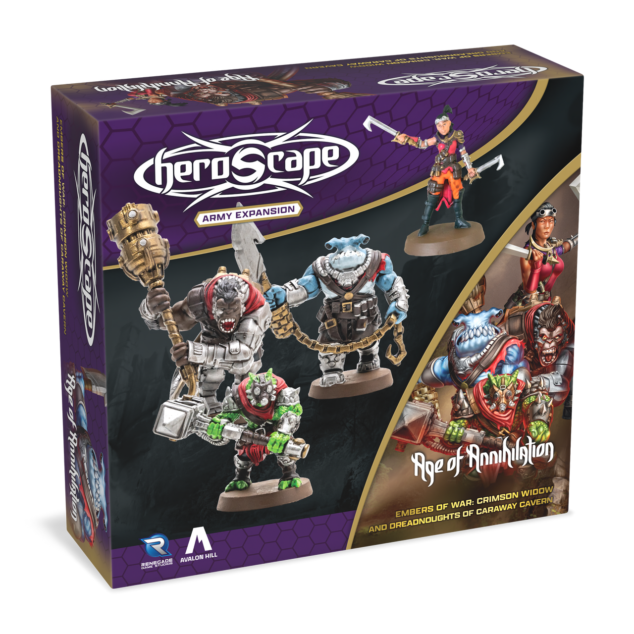 Embers of War: Crimson Widow & Dreadnoughts of Caraway Cavern Army Expansion - Unpainted Standard Edition-All Things Heroscape