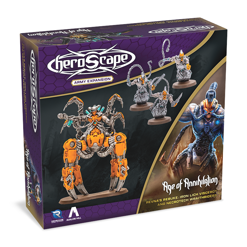 Revna's Rebuke: Iron Lich Viscerot and Necrotech Wraithriders - Unpainted Standard Edition-All Things Heroscape