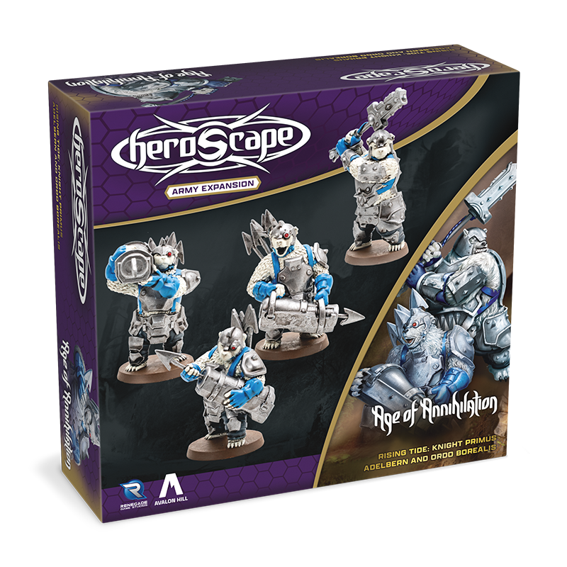 Rising Tide: Knight Primus Adelbern and Ordo Borealis Army Expansion - Unpainted Standard Edition-All Things Heroscape
