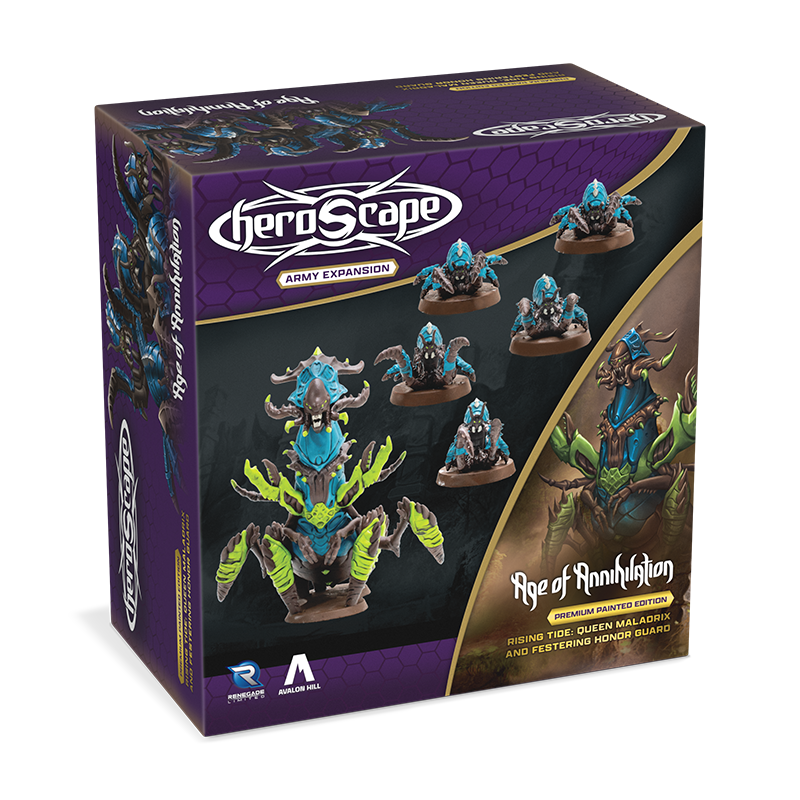 Heroscape: Rising Tide – Queen Maladrix & Festering Honor Guard Army Expansion Premium Painted Edition-All Things Heroscape