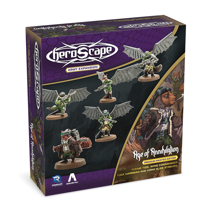 Heroscape: Rising Tide – Wing Commander Tuck Harrigan & Vorid Glidestrikers Army Expansion Premium Painted Edition-All Things Heroscape