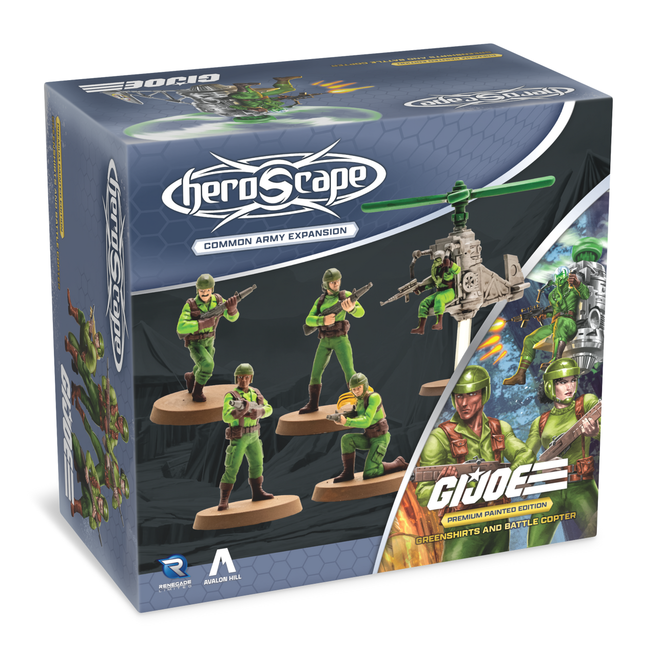 G. I. JOE Heroscape: Greenshirts & Battle Copter Common Army Expansion - Pre-Painted Premium Edition (PRE-ORDER)-All Things Heroscape
