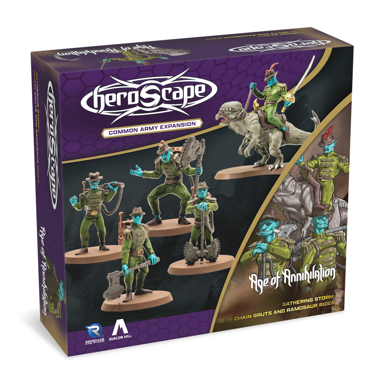 Gathering Storm: Chain Gruts & Ramosaur Rider Common Army Expansion - Unpainted Standard Edition (PRE-ORDER)-All Things Heroscape