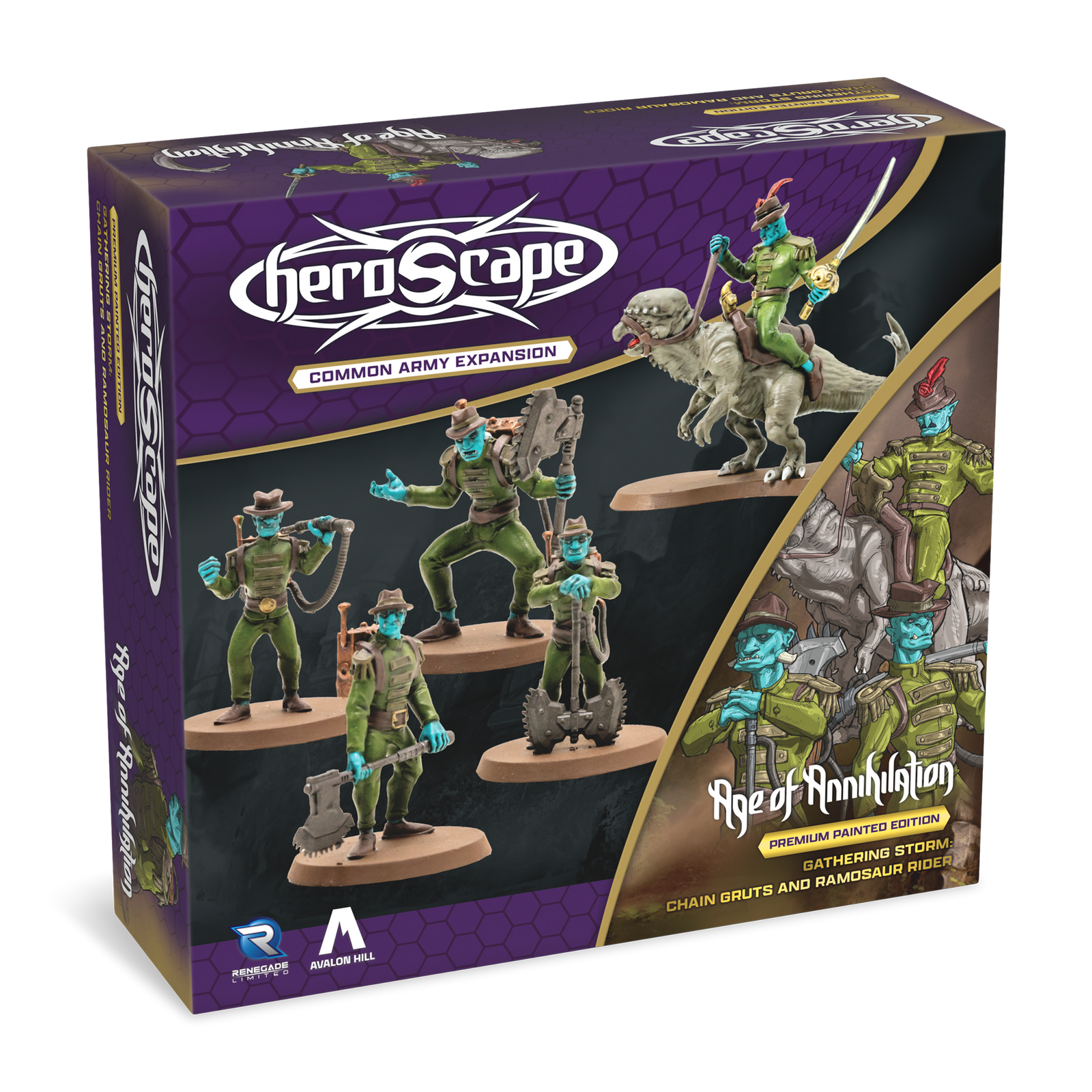 Gathering Storm: Chain Gruts & Ramosaur Rider Common Army Expansion - Pre-Painted Premium Edition (PRE-ORDER)-All Things Heroscape