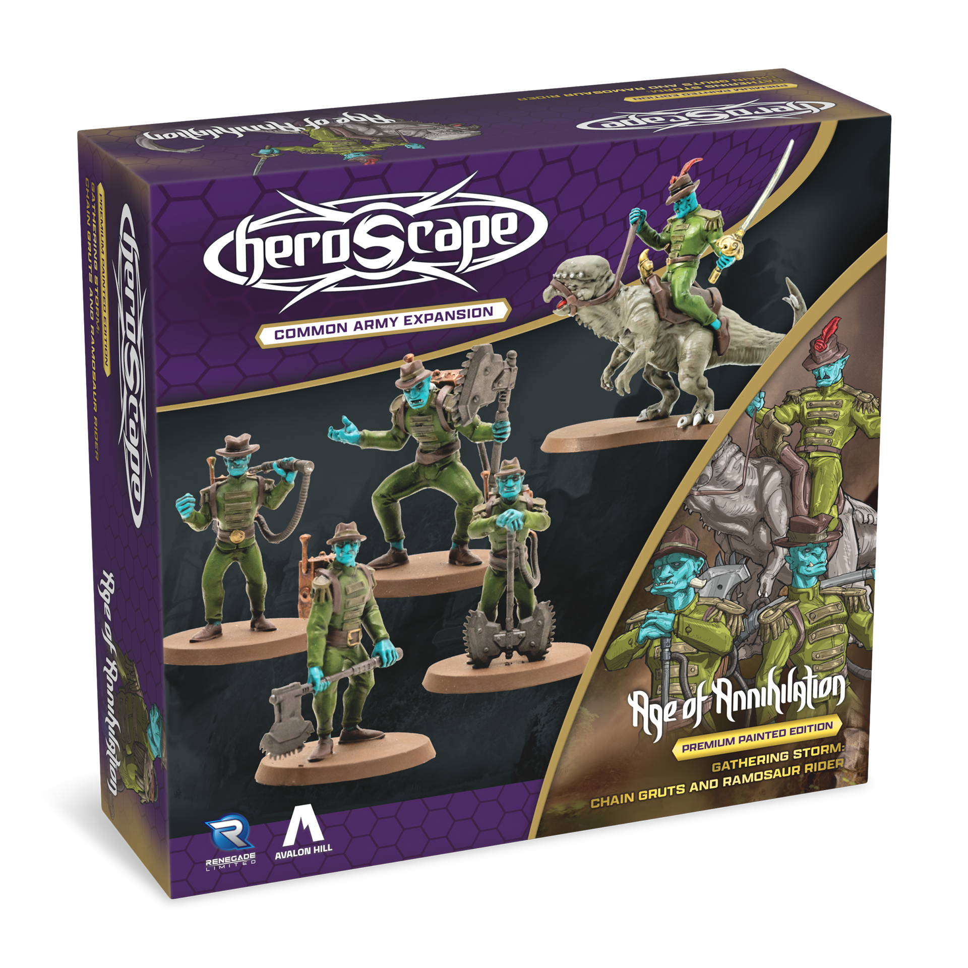 Gathering Storm: Chain Gruts & Ramosaur Rider Common Army Expansion - Pre-Painted Premium Edition (PRE-ORDER)-All Things Heroscape