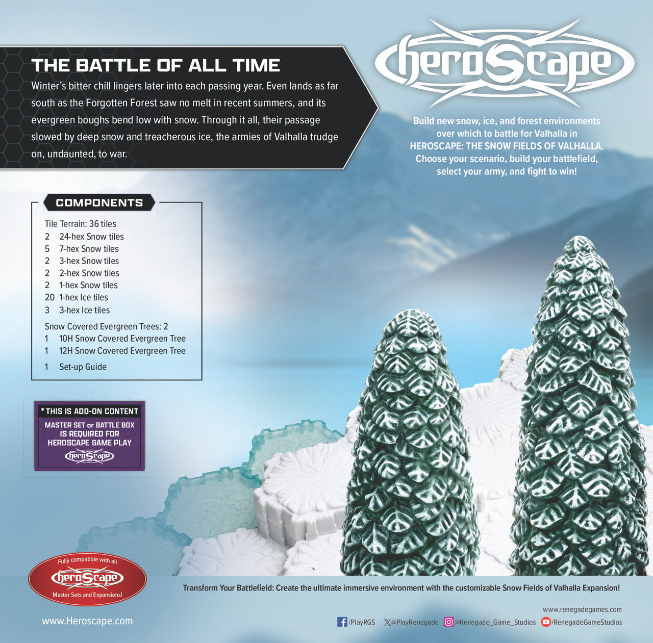 Heroscape: The Snow Fields of Valhalla Terrain Expansion-All Things Heroscape