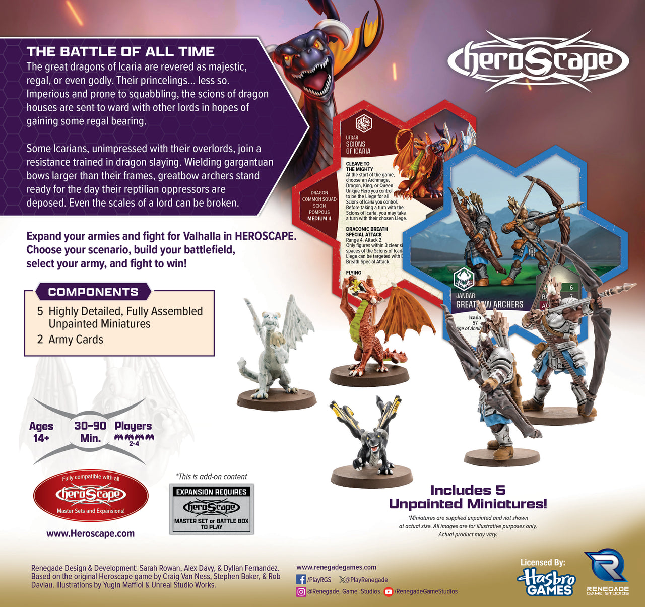 Embers of War: Greatbow Archers & Scions of Icaria Common Army Expansion - Unpainted Standard Edition-All Things Heroscape