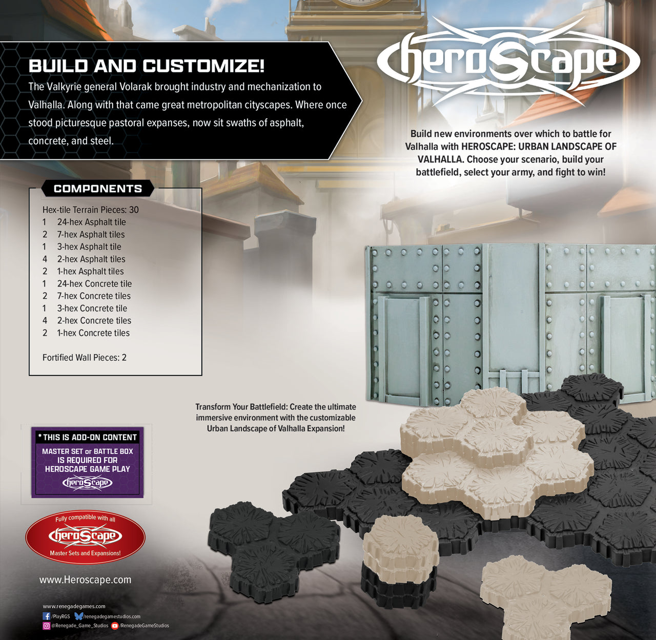 Heroscape: The Urban Landscape of Valhalla Terrain Expansion (PRE-ORDER)-All Things Heroscape