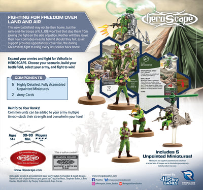 G. I. JOE Heroscape: Greenshirts & Battle Copter Common Army Expansion - Unpainted Standard Edition (PRE-ORDER)-All Things Heroscape