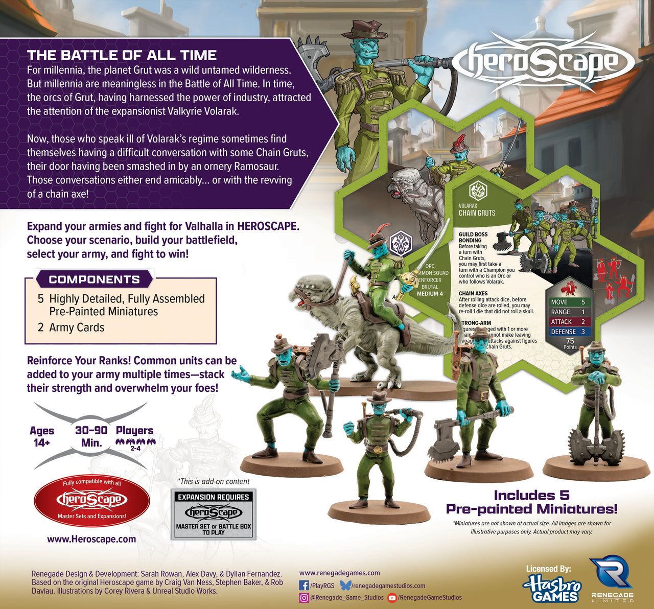 Gathering Storm: Chain Gruts & Ramosaur Rider Common Army Expansion - Pre-Painted Premium Edition (PRE-ORDER)-All Things Heroscape