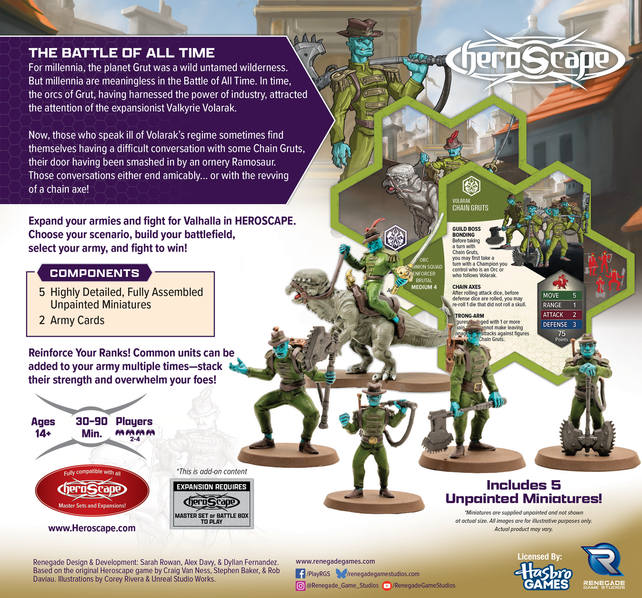 Gathering Storm: Chain Gruts & Ramosaur Rider Common Army Expansion - Unpainted Standard Edition (PRE-ORDER)-All Things Heroscape