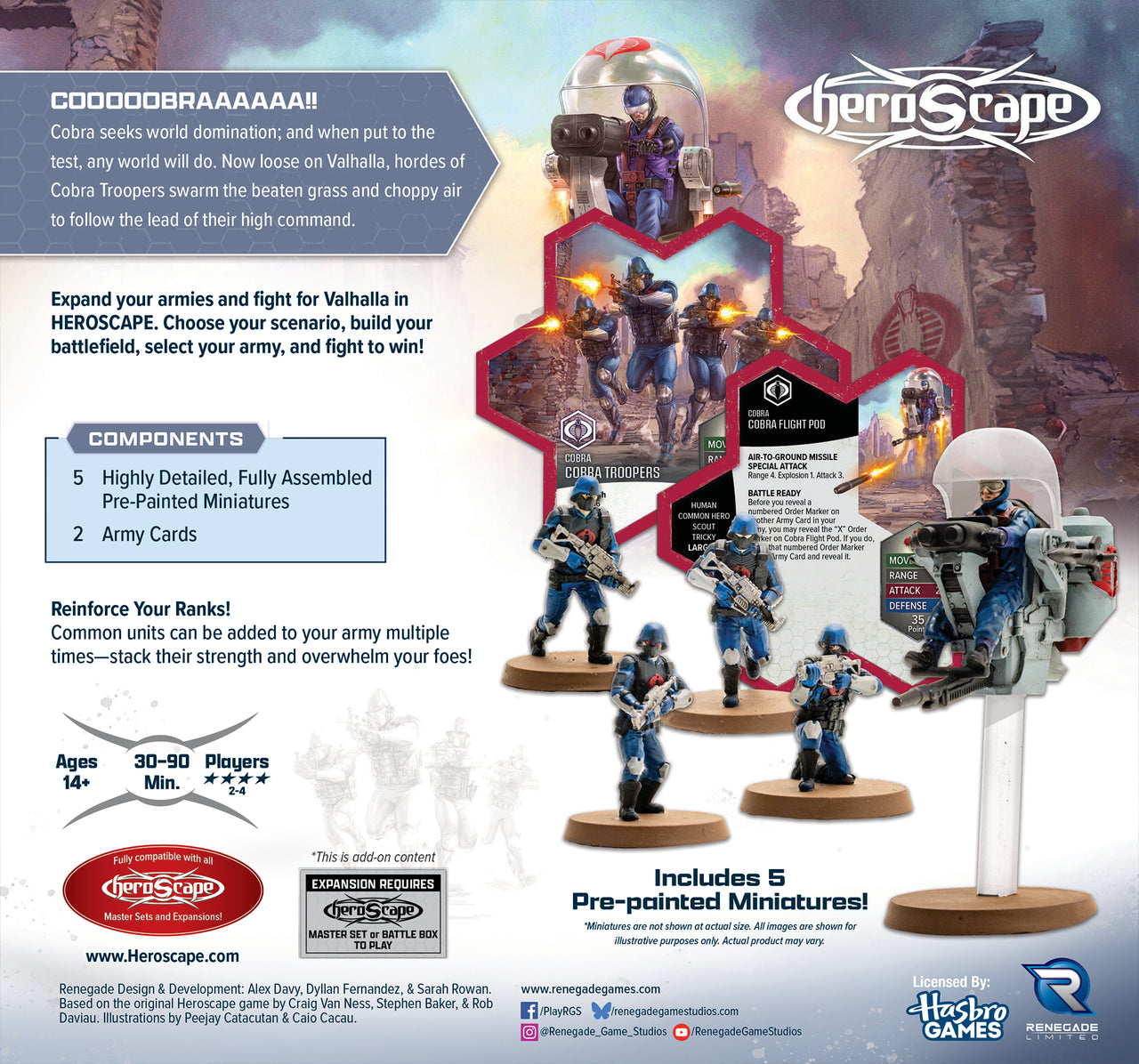 G. I. JOE Heroscape: COBRA Troopers & COBRA Flight Pod Common Army Expansion - Pre-Painted Premium Edition (PRE-ORDER)-All Things Heroscape