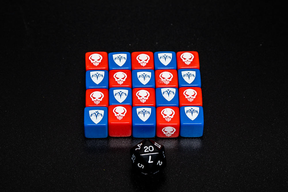 Red and Blue Combat Dice Set - ROTV 1st Edition-All Things Heroscape