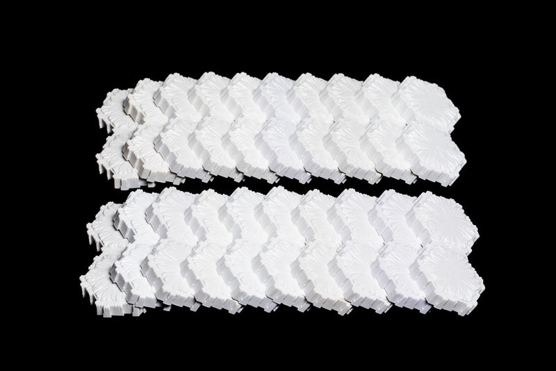 20 x 2-Hex Snow Tiles