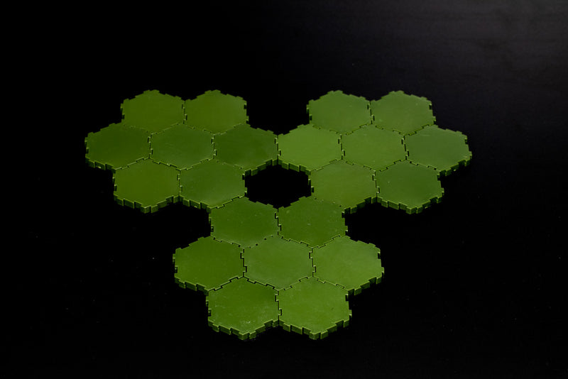 21 x 1-Hex Green Swamp Water Tiles