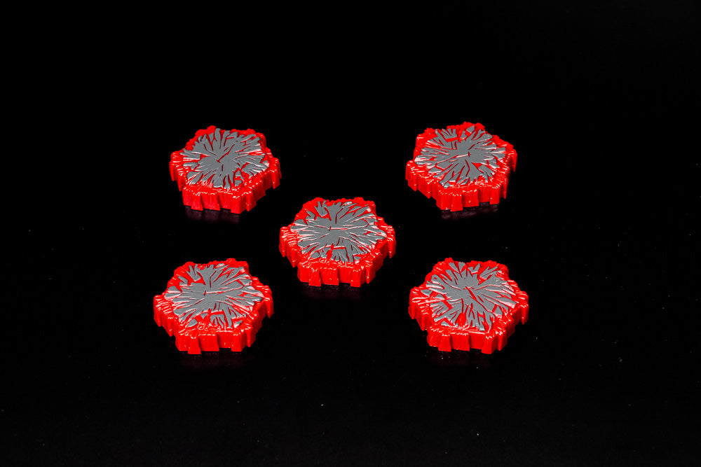 5 x 1-Hex Lava Tiles-All Things Heroscape