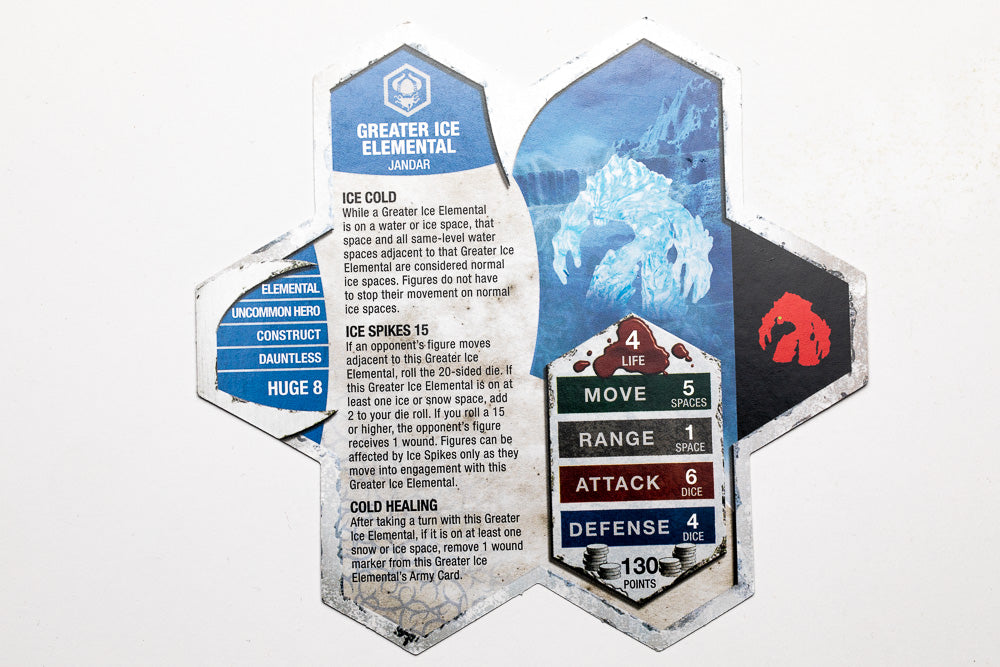 Greater Ice Elemental - Uncommon Hero - All Things Heroscape