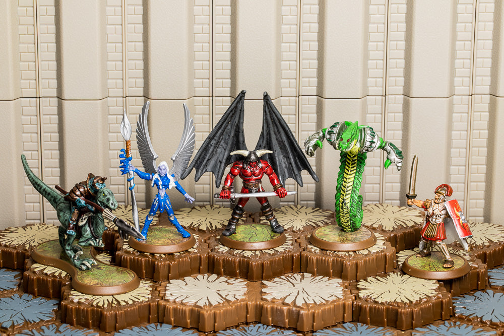 Heroes of Bleakwoode - Unique Heroes Set - Kelda Marcus Decimus Gallus Taelord Venoc Warlord Tornak-All Things Heroscape