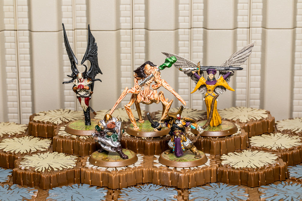 Heroes of Durgeth - Unique Heroes Set - Kee-Mo-Shi Eldgrim Empress Kiova Runa Kaemon Awa-All Things Heroscape